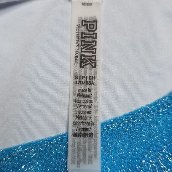 1309 NWT Pink Victoria's Secret Shimmer Brazilian Bikini Bottom Sz Small - Picture 5 of 6